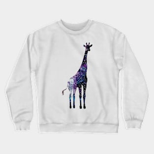 Watercolor galaxy in giraffe Crewneck Sweatshirt